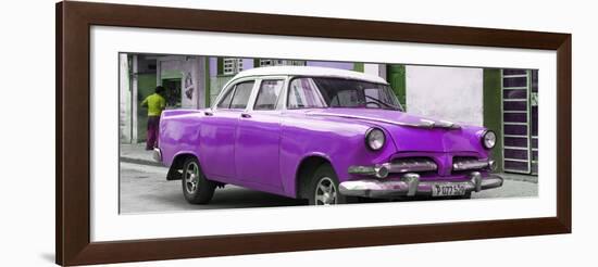 Cuba Fuerte Collection Panoramic - Classic Purple Car-Philippe Hugonnard-Framed Photographic Print