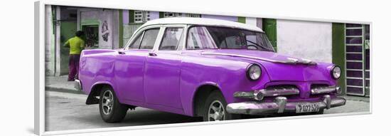 Cuba Fuerte Collection Panoramic - Classic Purple Car-Philippe Hugonnard-Framed Photographic Print