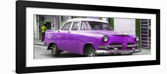 Cuba Fuerte Collection Panoramic - Classic Purple Car-Philippe Hugonnard-Framed Photographic Print