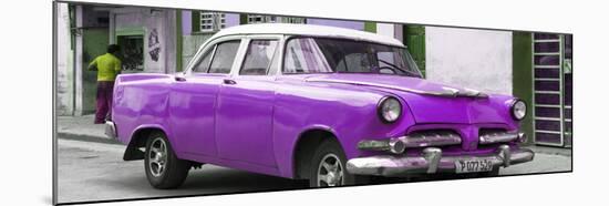 Cuba Fuerte Collection Panoramic - Classic Purple Car-Philippe Hugonnard-Mounted Photographic Print