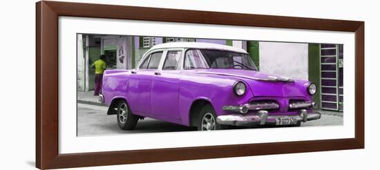 Cuba Fuerte Collection Panoramic - Classic Purple Car-Philippe Hugonnard-Framed Photographic Print