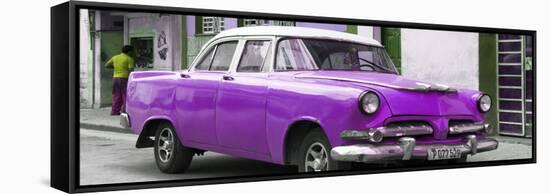 Cuba Fuerte Collection Panoramic - Classic Purple Car-Philippe Hugonnard-Framed Stretched Canvas