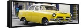 Cuba Fuerte Collection Panoramic - Classic Yellow Car-Philippe Hugonnard-Framed Stretched Canvas