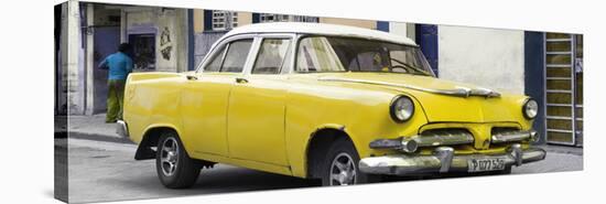 Cuba Fuerte Collection Panoramic - Classic Yellow Car-Philippe Hugonnard-Stretched Canvas