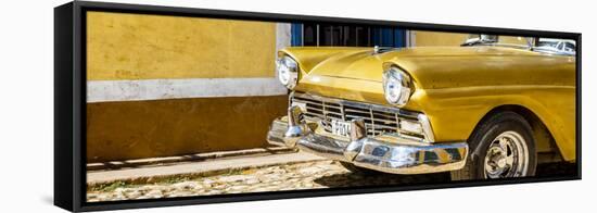 Cuba Fuerte Collection Panoramic - Close-up of Classic Golden Car-Philippe Hugonnard-Framed Stretched Canvas