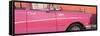 Cuba Fuerte Collection Panoramic - Close-up of Retro Dark Pink Car-Philippe Hugonnard-Framed Stretched Canvas