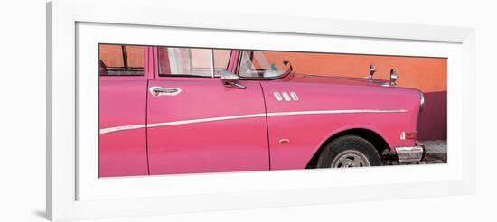 Cuba Fuerte Collection Panoramic - Close-up of Retro Dark Pink Car-Philippe Hugonnard-Framed Photographic Print