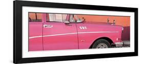 Cuba Fuerte Collection Panoramic - Close-up of Retro Dark Pink Car-Philippe Hugonnard-Framed Photographic Print