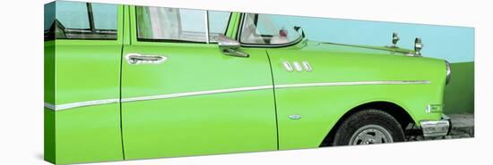 Cuba Fuerte Collection Panoramic - Close-up of Retro Green Car-Philippe Hugonnard-Stretched Canvas