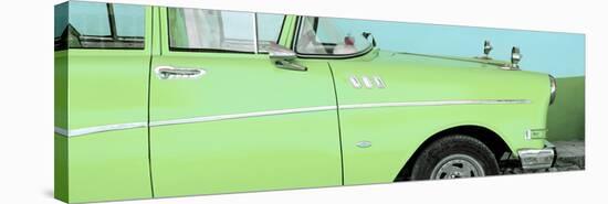 Cuba Fuerte Collection Panoramic - Close-up of Retro Lime Green Car-Philippe Hugonnard-Stretched Canvas