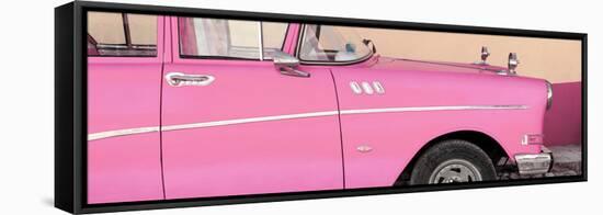 Cuba Fuerte Collection Panoramic - Close-up of Retro Pink Car-Philippe Hugonnard-Framed Stretched Canvas