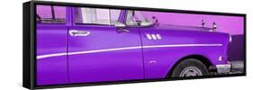 Cuba Fuerte Collection Panoramic - Close-up of Retro Purple Car-Philippe Hugonnard-Framed Stretched Canvas