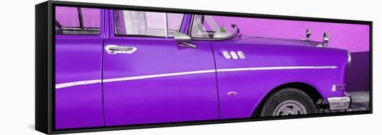 Cuba Fuerte Collection Panoramic - Close-up of Retro Purple Car-Philippe Hugonnard-Framed Stretched Canvas