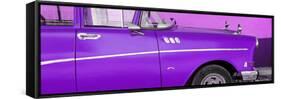 Cuba Fuerte Collection Panoramic - Close-up of Retro Purple Car-Philippe Hugonnard-Framed Stretched Canvas