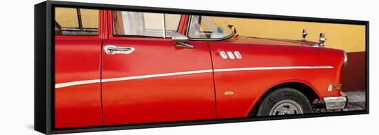 Cuba Fuerte Collection Panoramic - Close-up of Retro Red Car-Philippe Hugonnard-Framed Stretched Canvas