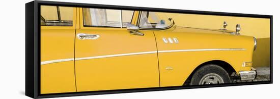 Cuba Fuerte Collection Panoramic - Close-up of Retro Yellow Car-Philippe Hugonnard-Framed Stretched Canvas