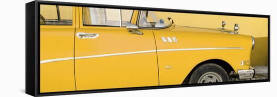 Cuba Fuerte Collection Panoramic - Close-up of Retro Yellow Car-Philippe Hugonnard-Framed Stretched Canvas