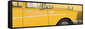 Cuba Fuerte Collection Panoramic - Close-up of Retro Yellow Car-Philippe Hugonnard-Framed Stretched Canvas