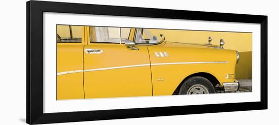 Cuba Fuerte Collection Panoramic - Close-up of Retro Yellow Car-Philippe Hugonnard-Framed Photographic Print