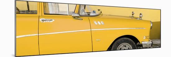 Cuba Fuerte Collection Panoramic - Close-up of Retro Yellow Car-Philippe Hugonnard-Mounted Photographic Print