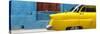 Cuba Fuerte Collection Panoramic - Close-up of Yellow Taxi of Havana II-Philippe Hugonnard-Stretched Canvas