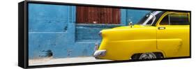 Cuba Fuerte Collection Panoramic - Close-up of Yellow Taxi of Havana II-Philippe Hugonnard-Framed Stretched Canvas