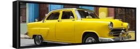 Cuba Fuerte Collection Panoramic - Close-up of Yellow Taxi of Havana III-Philippe Hugonnard-Framed Stretched Canvas
