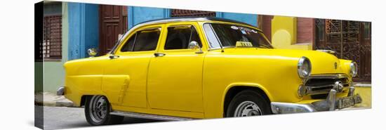 Cuba Fuerte Collection Panoramic - Close-up of Yellow Taxi of Havana III-Philippe Hugonnard-Stretched Canvas