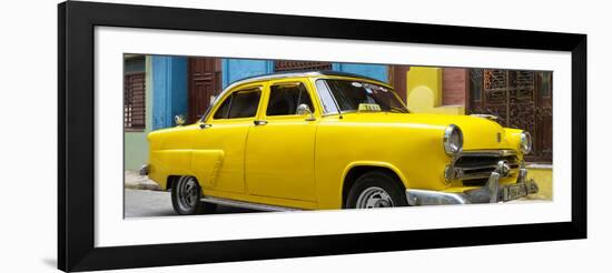 Cuba Fuerte Collection Panoramic - Close-up of Yellow Taxi of Havana III-Philippe Hugonnard-Framed Photographic Print