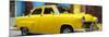 Cuba Fuerte Collection Panoramic - Close-up of Yellow Taxi of Havana III-Philippe Hugonnard-Mounted Photographic Print