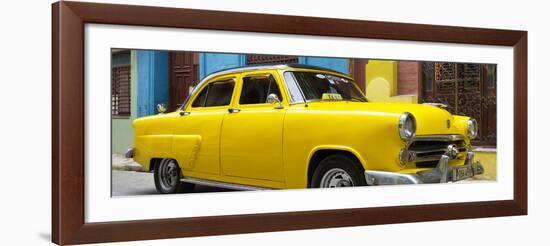 Cuba Fuerte Collection Panoramic - Close-up of Yellow Taxi of Havana III-Philippe Hugonnard-Framed Photographic Print