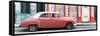 Cuba Fuerte Collection Panoramic - Coral Vintage Car in Havana-Philippe Hugonnard-Framed Stretched Canvas