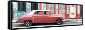 Cuba Fuerte Collection Panoramic - Coral Vintage Car in Havana-Philippe Hugonnard-Framed Stretched Canvas