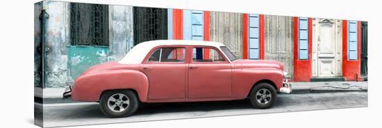 Cuba Fuerte Collection Panoramic - Coral Vintage Car in Havana-Philippe Hugonnard-Stretched Canvas