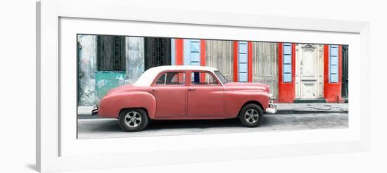 Cuba Fuerte Collection Panoramic - Coral Vintage Car in Havana-Philippe Hugonnard-Framed Photographic Print