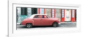 Cuba Fuerte Collection Panoramic - Coral Vintage Car in Havana-Philippe Hugonnard-Framed Photographic Print