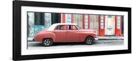 Cuba Fuerte Collection Panoramic - Coral Vintage Car in Havana-Philippe Hugonnard-Framed Photographic Print