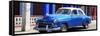 Cuba Fuerte Collection Panoramic - Cuban Blue Car-Philippe Hugonnard-Framed Stretched Canvas