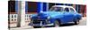 Cuba Fuerte Collection Panoramic - Cuban Blue Car-Philippe Hugonnard-Stretched Canvas