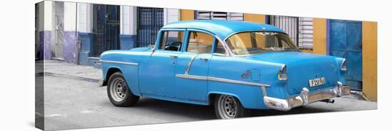 Cuba Fuerte Collection Panoramic - Cuban Blue Classic Car in Havana-Philippe Hugonnard-Stretched Canvas