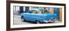 Cuba Fuerte Collection Panoramic - Cuban Blue Classic Car in Havana-Philippe Hugonnard-Framed Premium Photographic Print