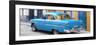 Cuba Fuerte Collection Panoramic - Cuban Blue Classic Car in Havana-Philippe Hugonnard-Framed Premium Photographic Print