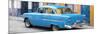 Cuba Fuerte Collection Panoramic - Cuban Blue Classic Car in Havana-Philippe Hugonnard-Mounted Premium Photographic Print