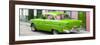 Cuba Fuerte Collection Panoramic - Cuban Green Classic Car in Havana-Philippe Hugonnard-Framed Photographic Print