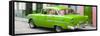 Cuba Fuerte Collection Panoramic - Cuban Green Classic Car in Havana-Philippe Hugonnard-Framed Stretched Canvas