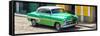 Cuba Fuerte Collection Panoramic - Cuban Green Taxi-Philippe Hugonnard-Framed Stretched Canvas