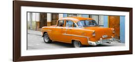 Cuba Fuerte Collection Panoramic - Cuban Orange Classic Car in Havana-Philippe Hugonnard-Framed Photographic Print