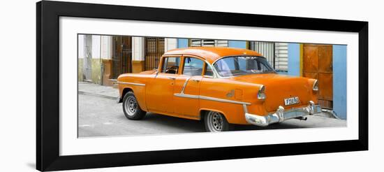 Cuba Fuerte Collection Panoramic - Cuban Orange Classic Car in Havana-Philippe Hugonnard-Framed Photographic Print