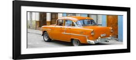 Cuba Fuerte Collection Panoramic - Cuban Orange Classic Car in Havana-Philippe Hugonnard-Framed Photographic Print