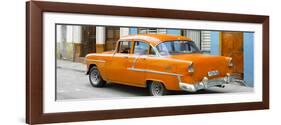 Cuba Fuerte Collection Panoramic - Cuban Orange Classic Car in Havana-Philippe Hugonnard-Framed Photographic Print